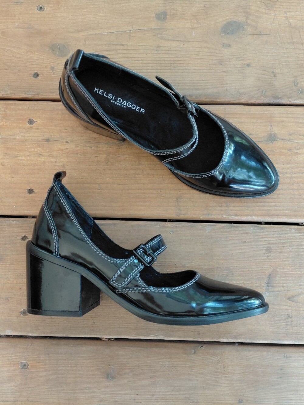 Kelsi Dagger Elm Heeled Mary Jane Shoes Sz 6.5 Patent Coquette Goth